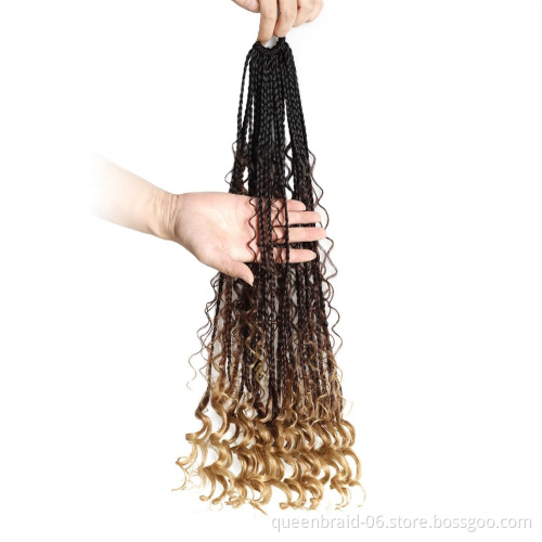 14/18Inch Boho Goddess Box Braids Crochet Hair Box Braid Crochet Hippie locs Bohemian Crochet Hair Extension
